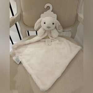 Soft & Cozy Faux Fur White Bunny Lovey Baby Blanket NWT